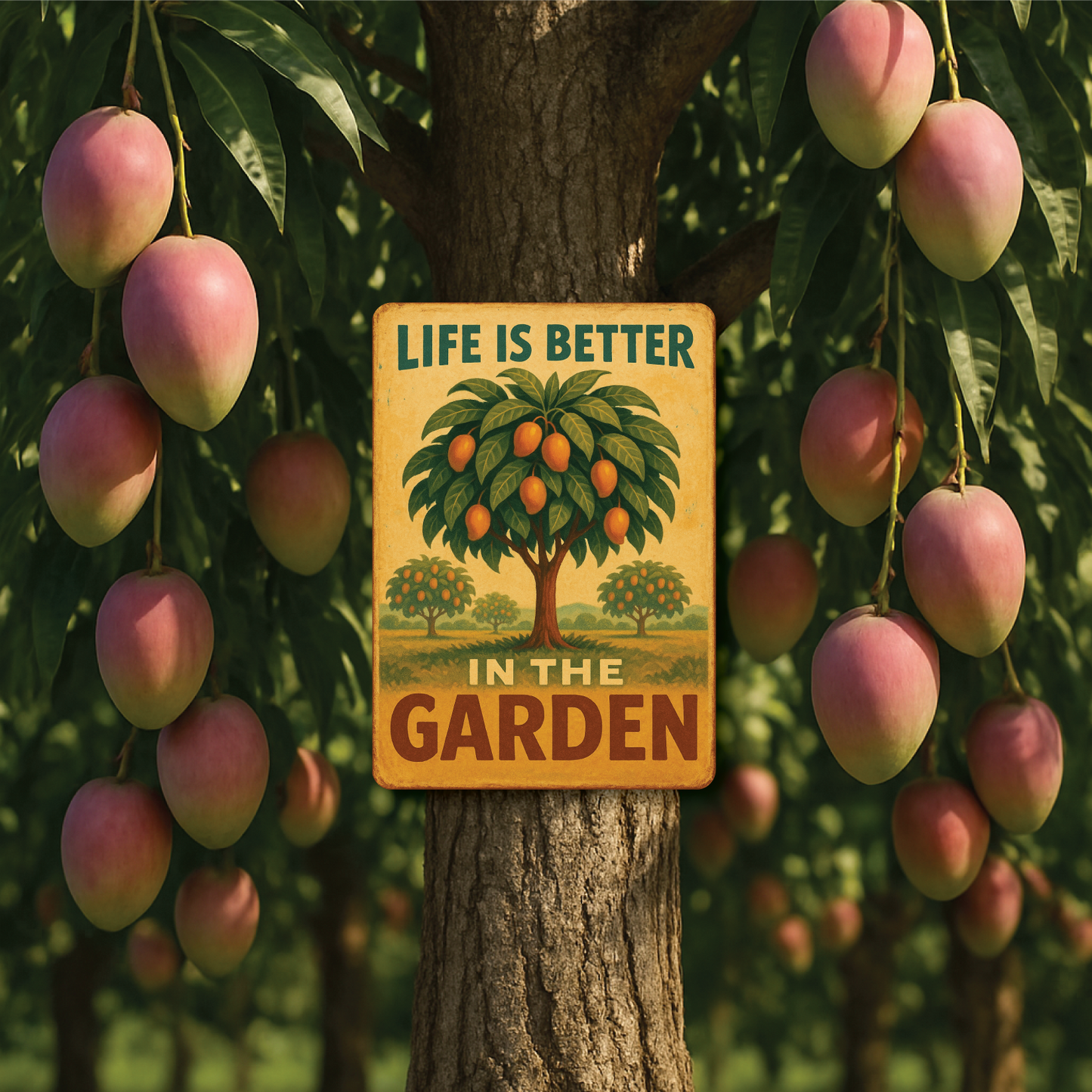 Metal Sign, Life is Better in the Garden... Mango #2