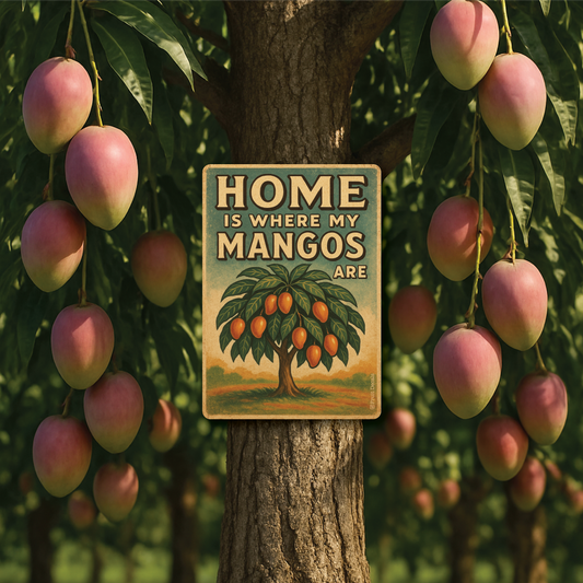 Metal Sign, Home is where my mangos...