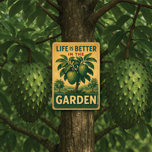 Metal Sign, Life is Better in the Garden Soursop...