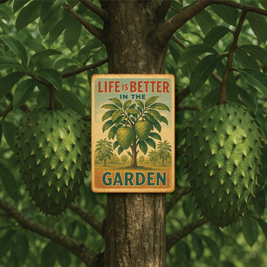 Metal Sign, Life is Better in the Garden Soursop #2...