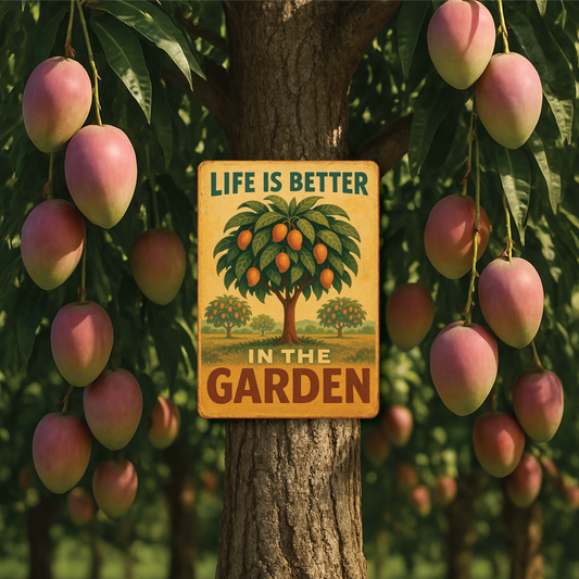 Metal Sign, Life is Better in the Garden... Mango #2