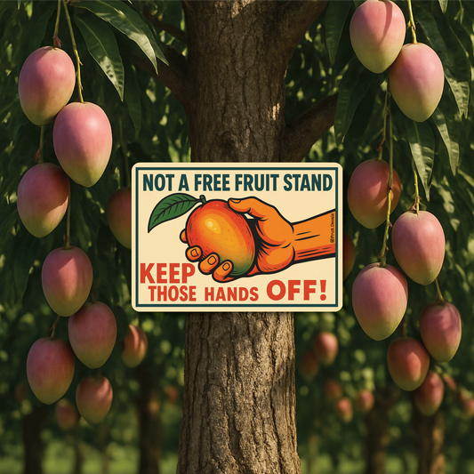 Metal Sign, Not a Free Fruit Stand...Hands Off
