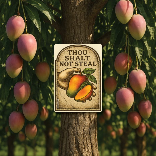 Metal Sign, Thou Shalt Not Steal... Mango
