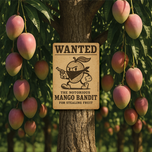 Metal Sign, Wanted, front yard mango #2...