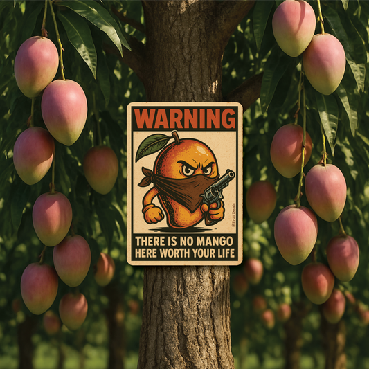 Metal Sign, Warning There is no mango...